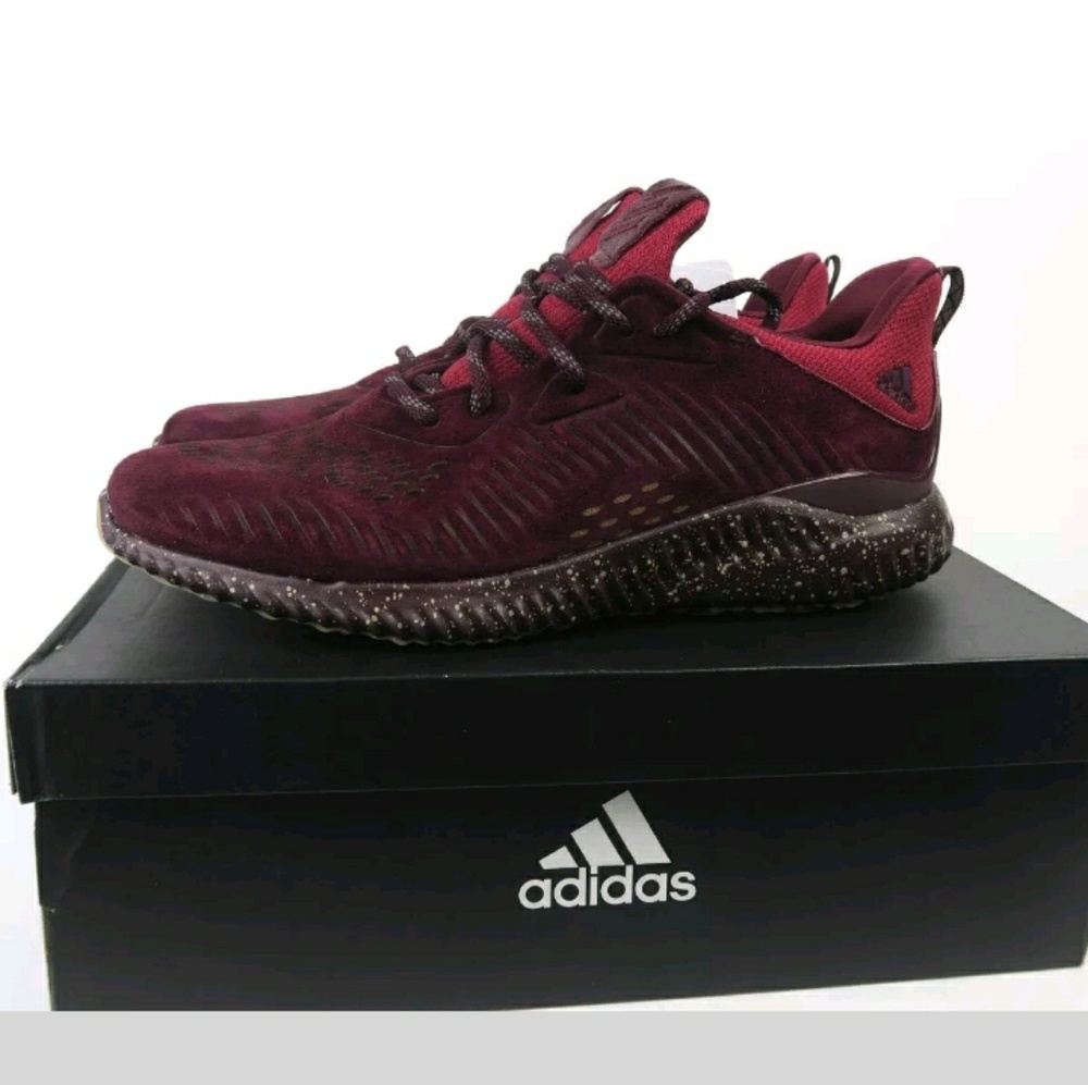 Mens Adidas Alphabounce Maroon Suede (11) - Picture 2 of 8